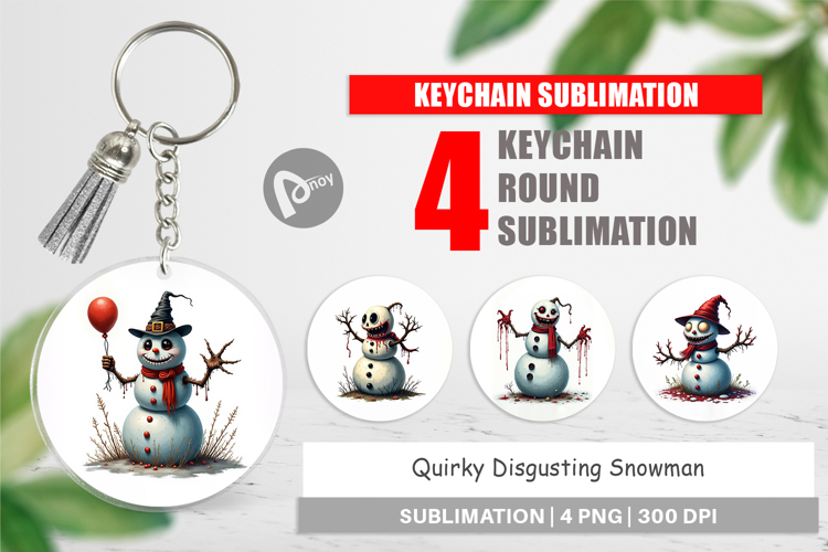 Quirky Snowman Keychain