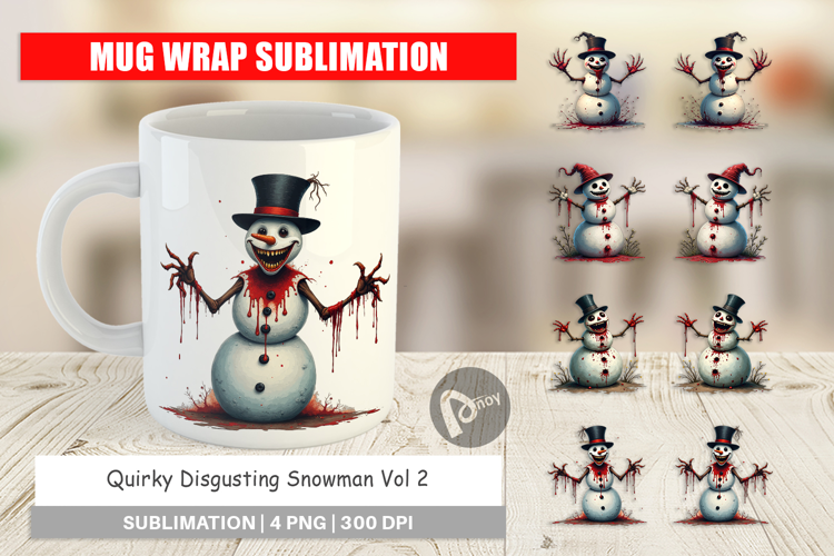 Quirky Snowman Mug Wrap