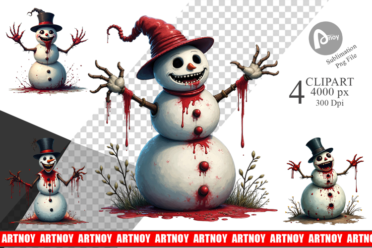 Quirky Snowman Clipart