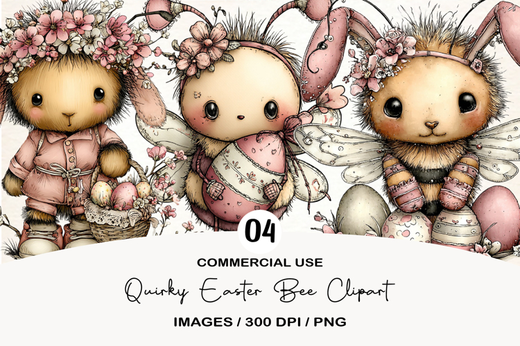 Quirky Easter Bee Clipart