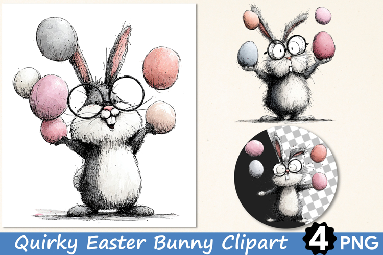 Quirky Easter Bunny Clipart