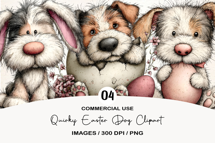 Quirky Easter Dog Clipart