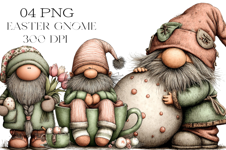 Quirky Easter Gnome Clipart