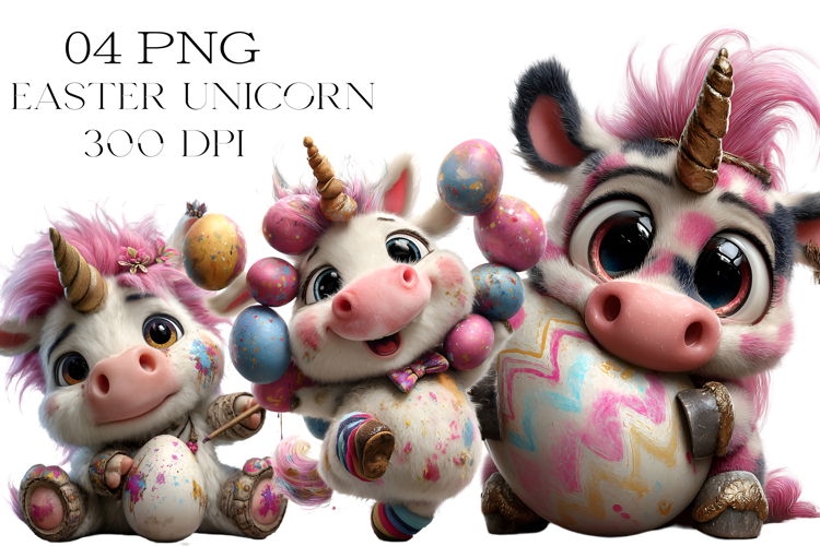 Quirky Easter Unicorn Clipart