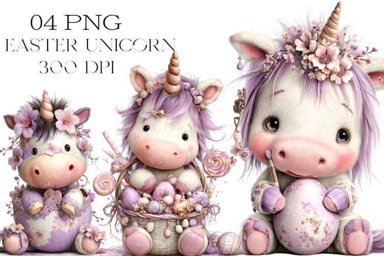 Quirky Easter Unicorn Clipart