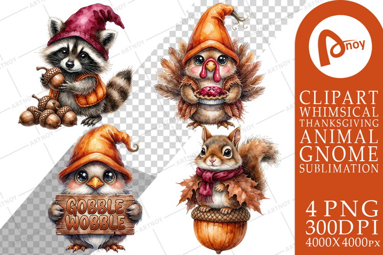 Forest Thanksgiving Gnomes Sublimation