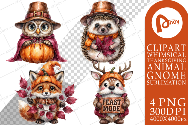 Forest Thanksgiving Gnomes Sublimation
