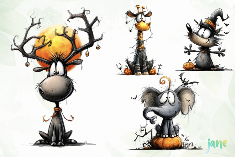 Quirky Funny Animals Halloween