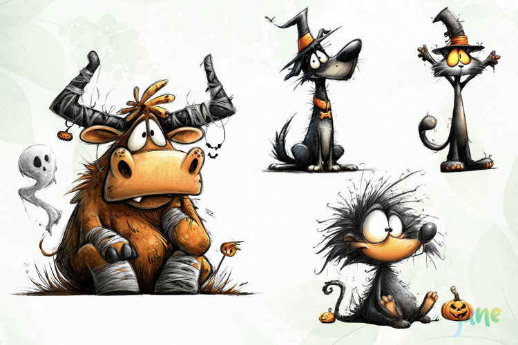 Quirky Funny Animals Halloween