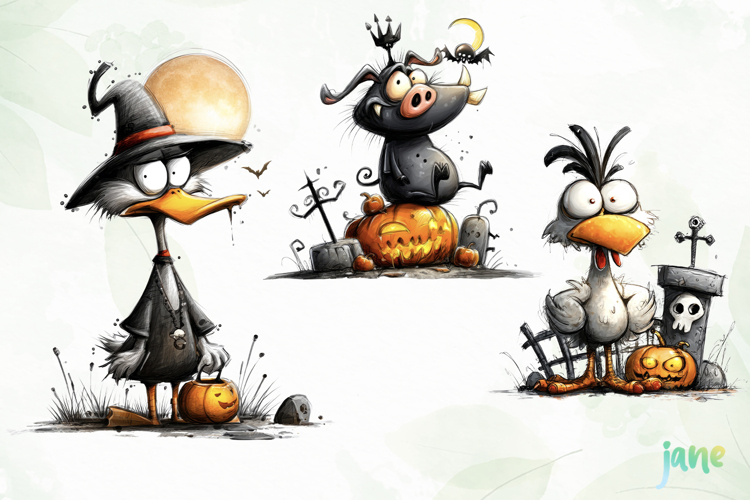 Quirky Funny Animals Halloween