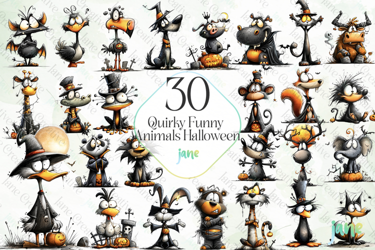 Quirky Funny Animals Halloween