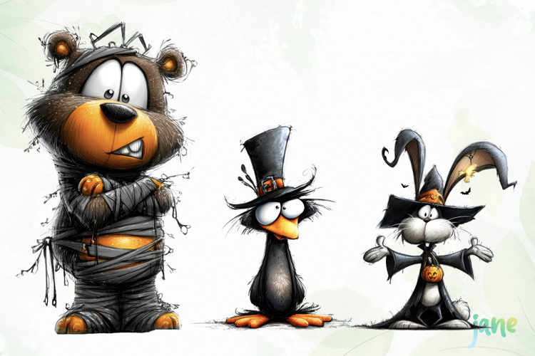 Quirky Funny Animals Halloween