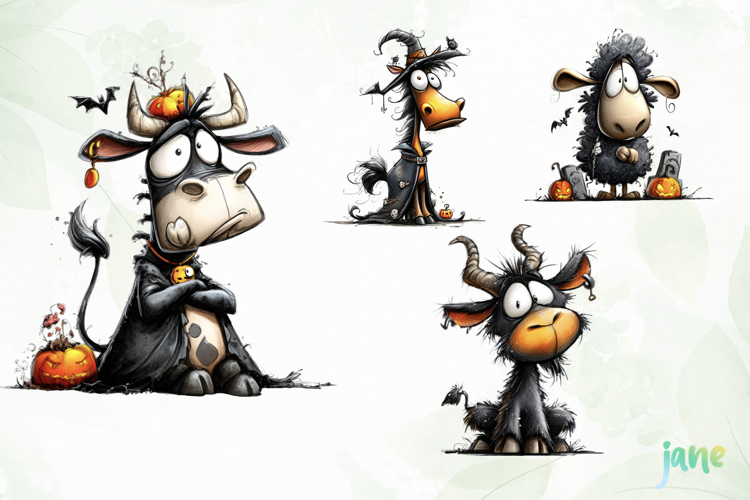 Quirky Funny Animals Halloween