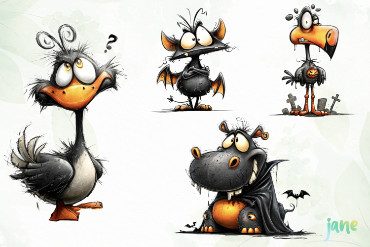 Quirky Funny Animals Halloween