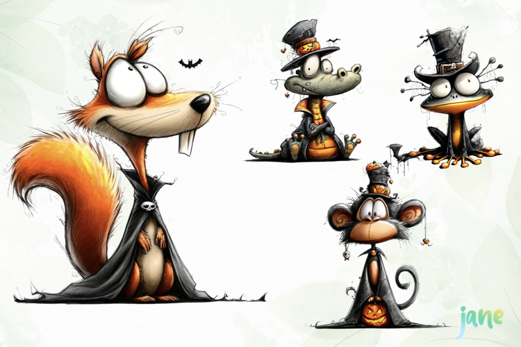 Quirky Funny Animals Halloween