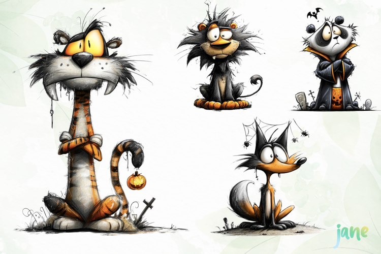 Quirky Funny Animals Halloween