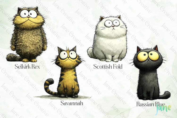 Quirky Funny Cats Sublimation