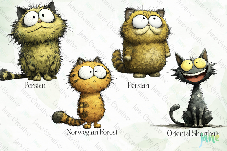 Quirky Funny Cats Sublimation