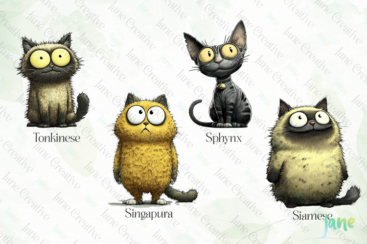Quirky Funny Cats Sublimation