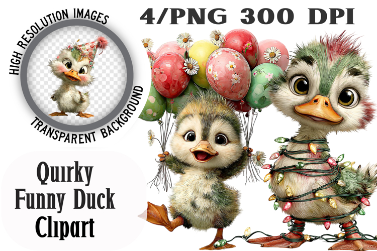 Quirky Funny Duck Clipart PNG