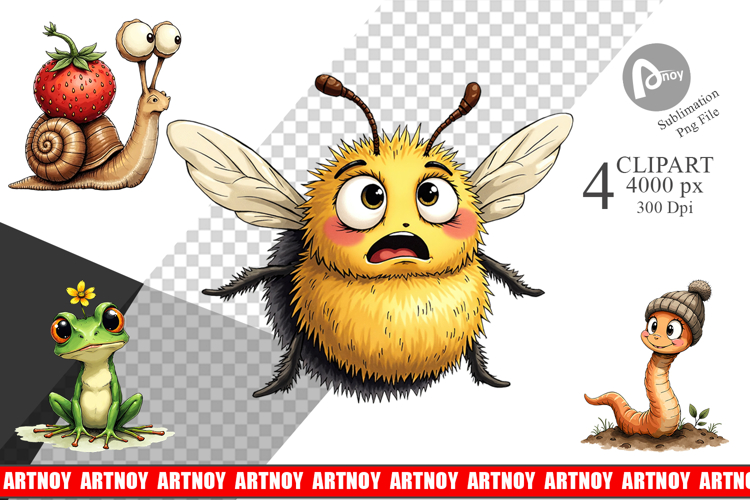 Quirky Garden Critters Clipart