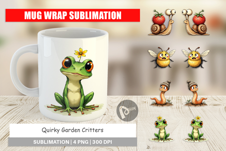 Quirky Garden Critters Mug Wrap