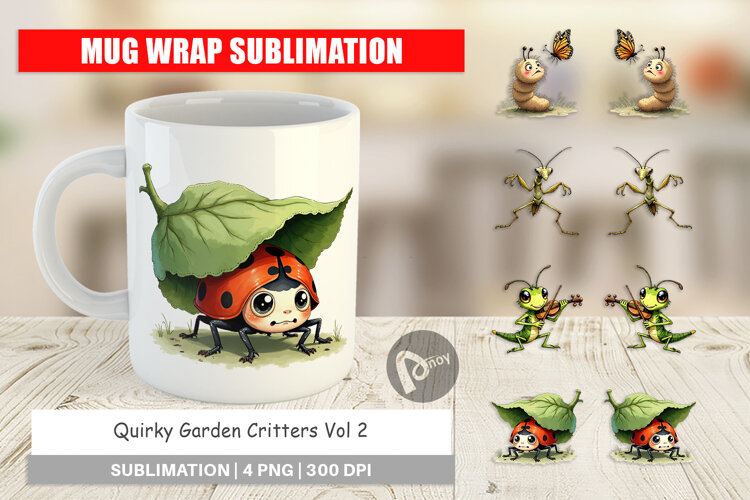 Quirky Garden Critters Mug Wrap example image 1