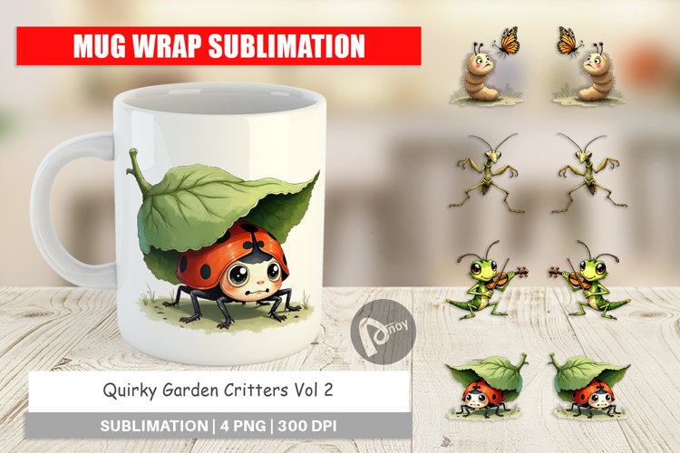 Quirky Garden Critters Mug Wrap