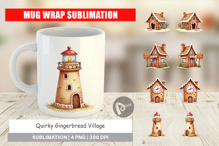 Quirky Gingerbread Village Mug Wrap
