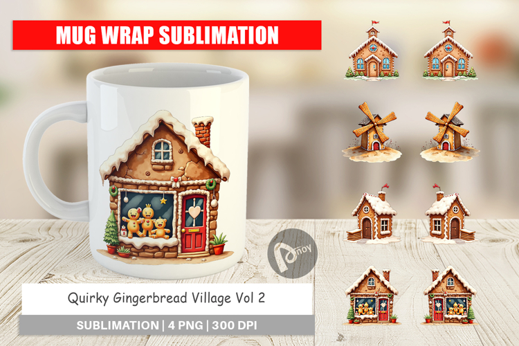 Quirky Gingerbread Village Mug Wrap