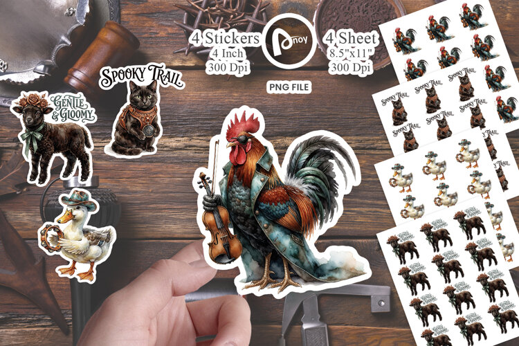 Gothic Barnyard Band Sticker example image 1