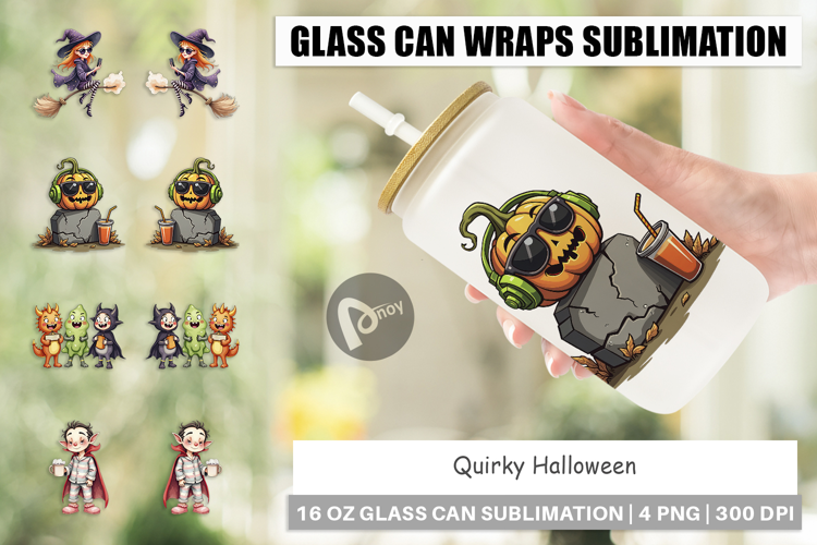 Glass Can Quirky Halloween