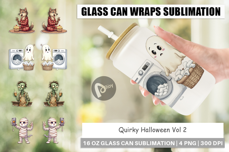 Glass Can Quirky Halloween