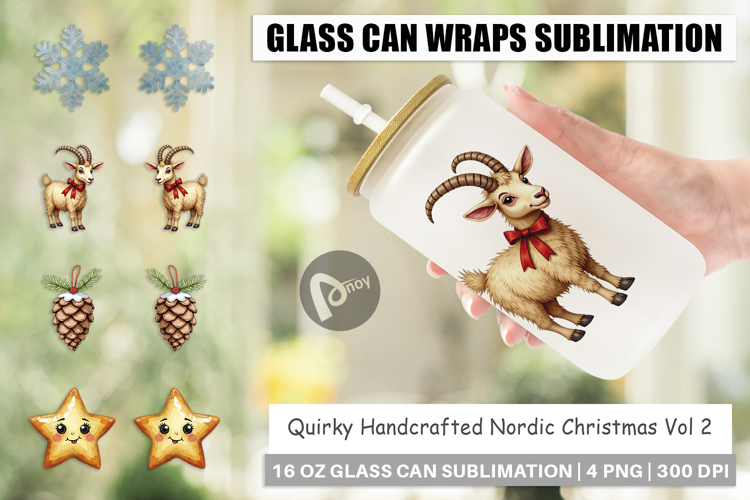 Nordic Christmas Glass Can