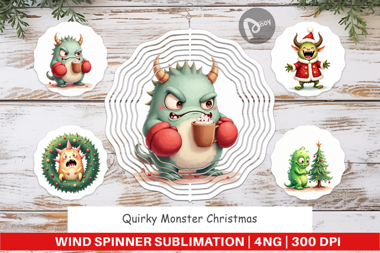 Wind Spinner Quirky Monster Christmas