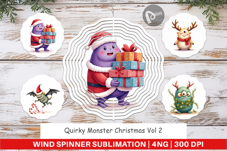 Wind Spinner Quirky Monster Christmas