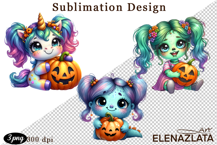 Quirky Monster Clipart PNG, Funny Spooky Creatures