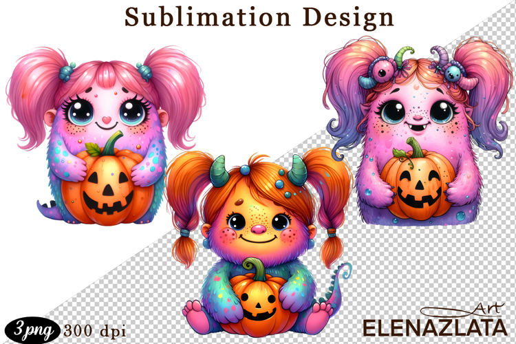 Quirky Monster Clipart PNG, Funny Spooky Creatures