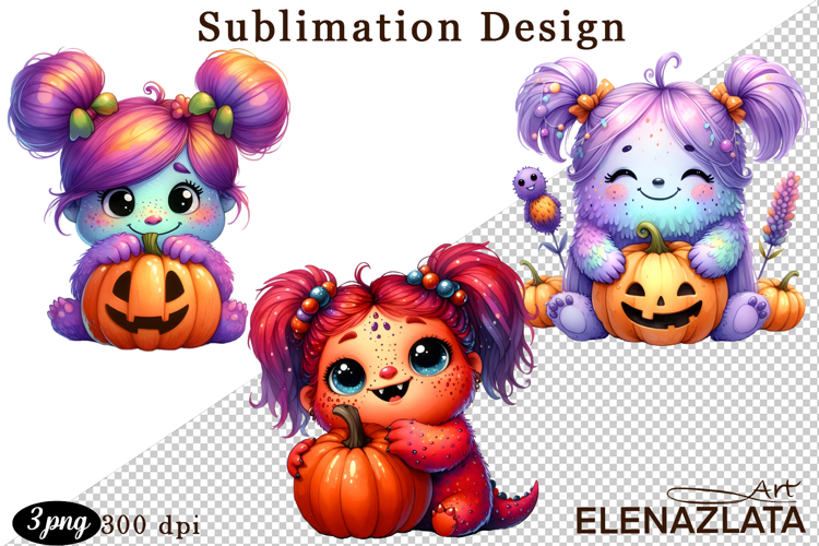 Quirky Monster Clipart PNG, Funny Spooky Creatures