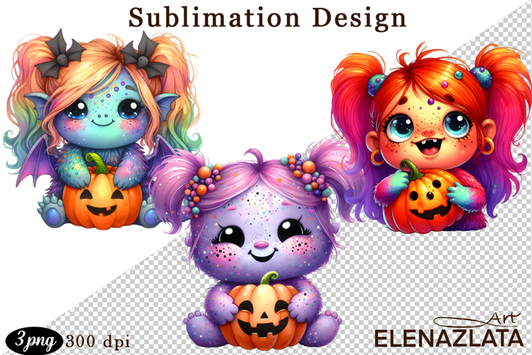 Quirky Monster Clipart PNG, Funny Spooky Creatures