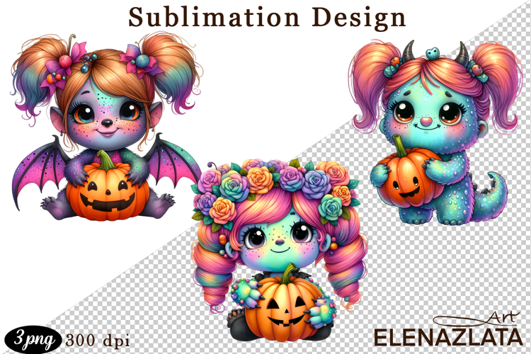 Quirky Monster Clipart PNG, Funny Spooky Creatures