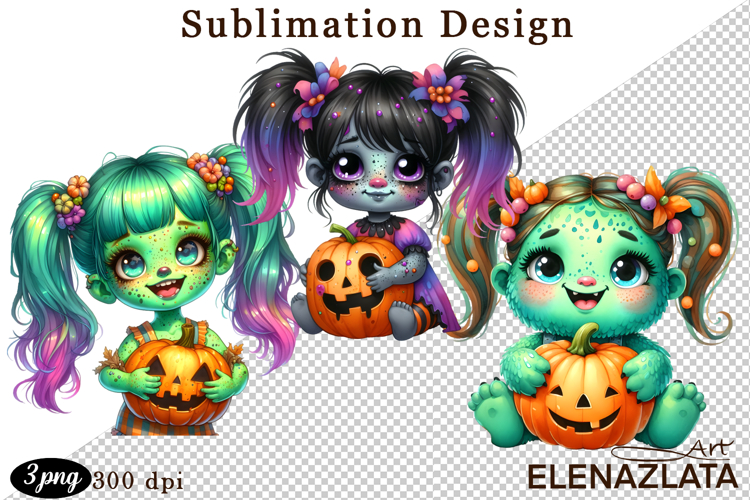 Quirky Monster Clipart PNG, Funny Spooky Creatures