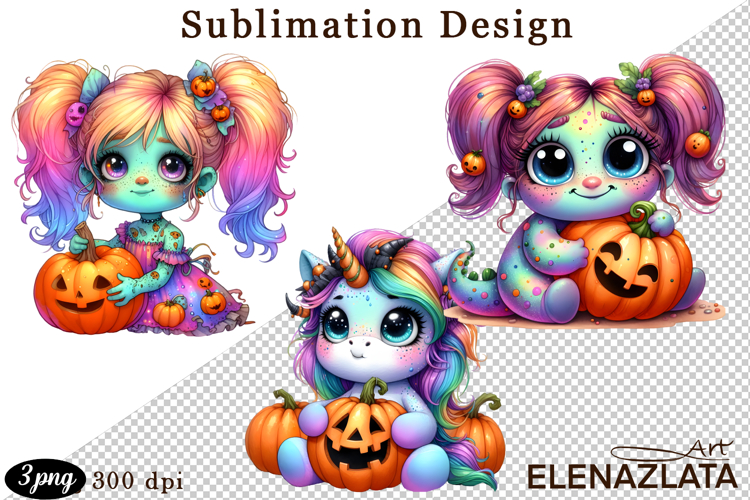 Quirky Monster Clipart PNG, Funny Spooky Creatures