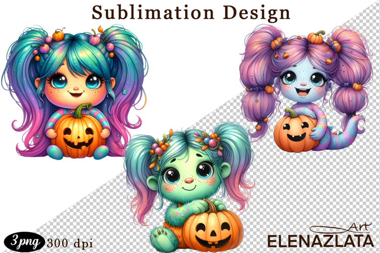 Quirky Monster Clipart PNG, Funny Spooky Creatures