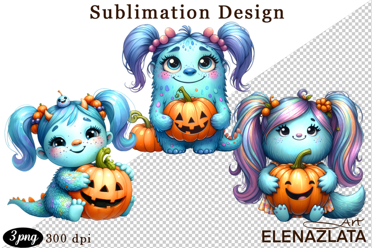 Quirky Monster Clipart PNG, Funny Spooky Creatures