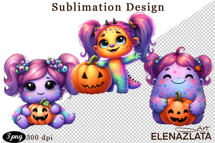 Quirky Monster Clipart PNG, Funny Spooky Creatures