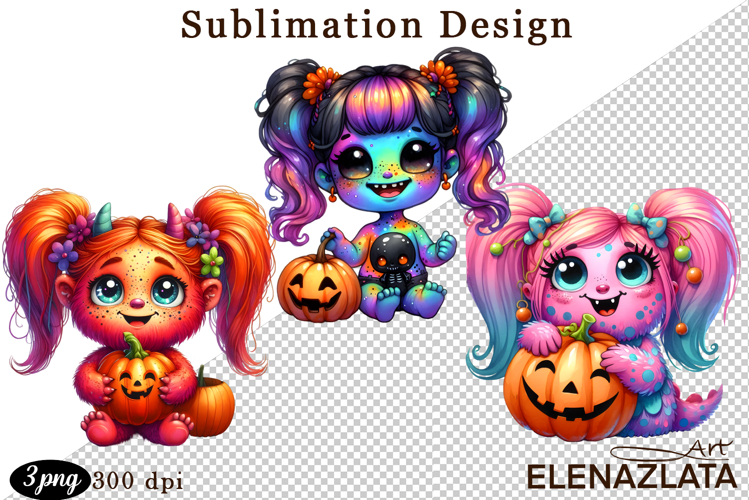 Quirky Monster Clipart PNG, Funny Spooky Creatures