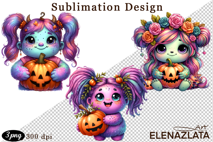Quirky Monster Clipart PNG, Funny Spooky Creatures