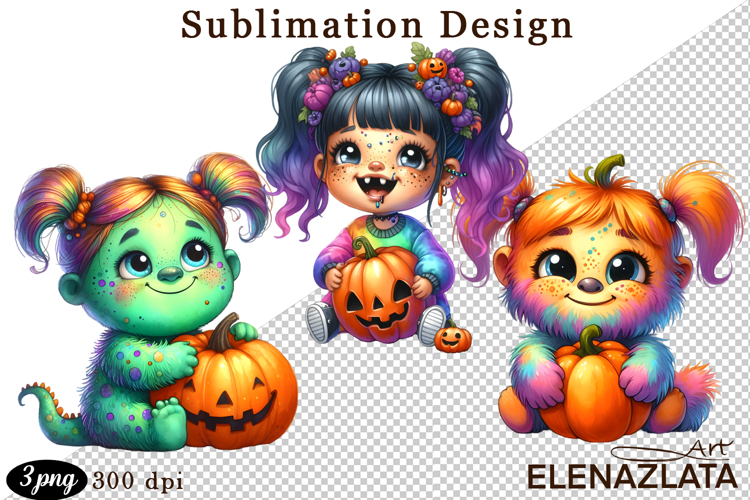 Quirky Monster Clipart PNG, Funny Spooky Creatures