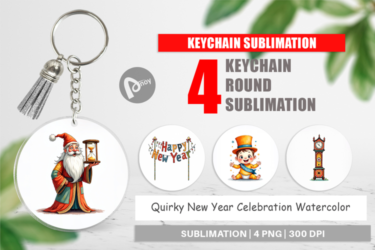 New Year Celebration Keychain